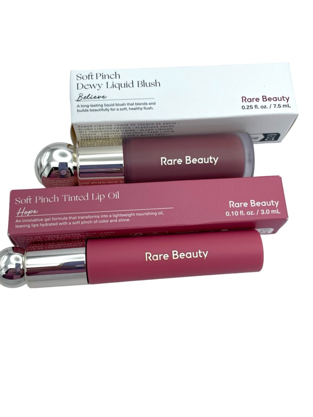 Rare Beauty Soft Pinch Dewy Liquid Blush “Believe”& Tinted Lip Oil “Hope” - Pink